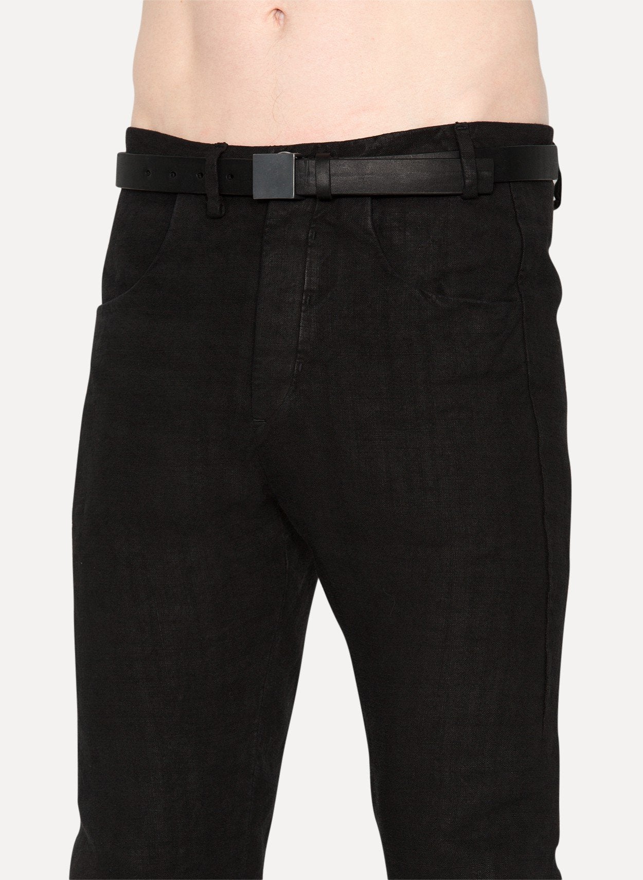 Black Sterling Plate Buckle Belt