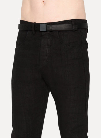 Black Sterling Plate Buckle Belt