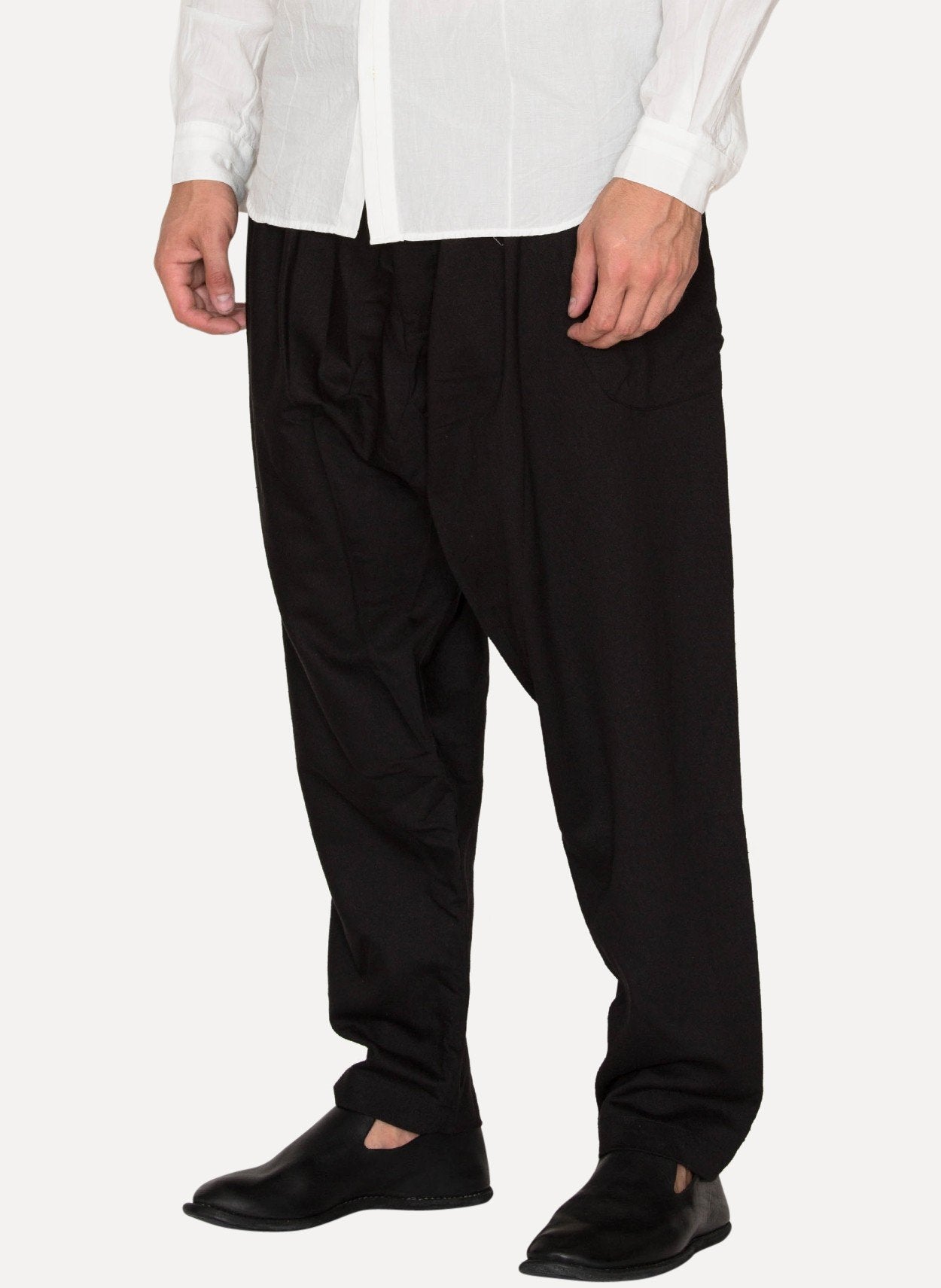 Raven Silk Twill Loose Fit Trousers