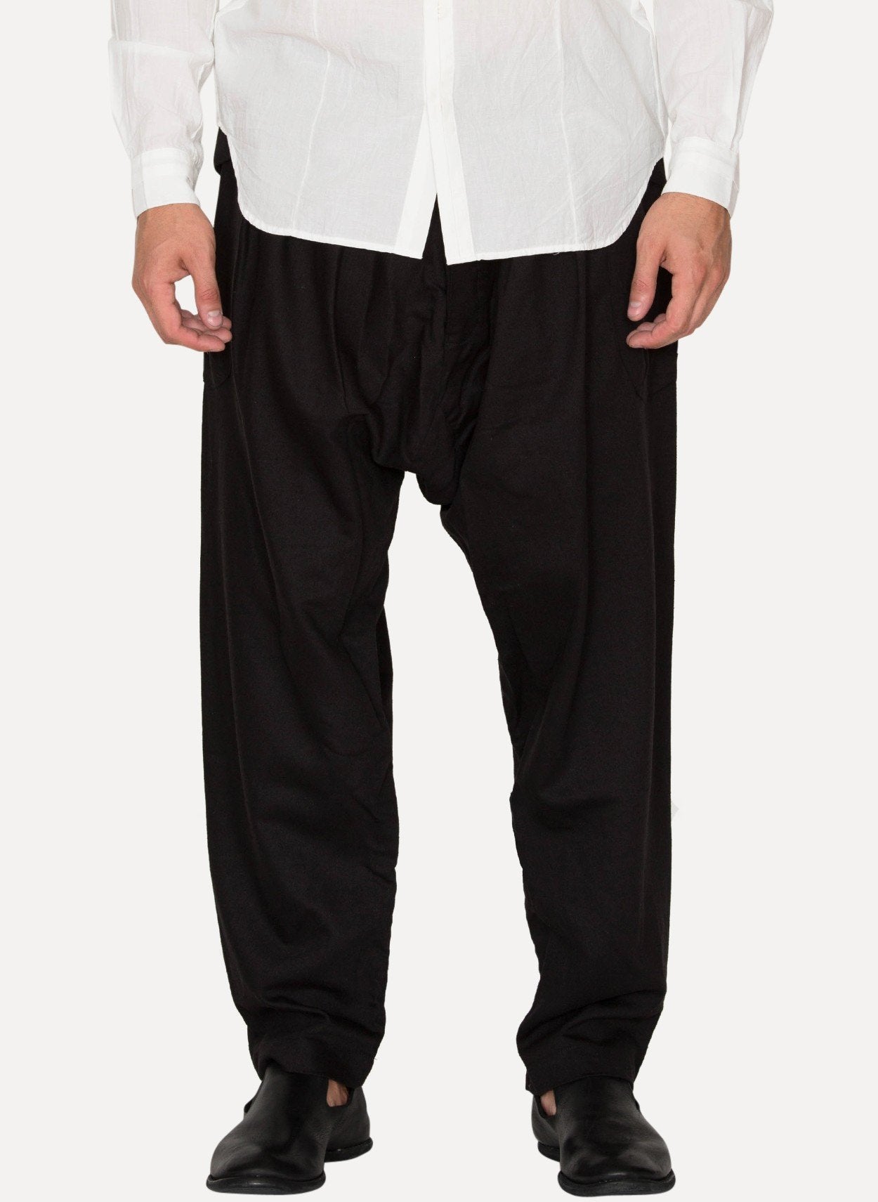 Raven Silk Twill Loose Fit Trousers