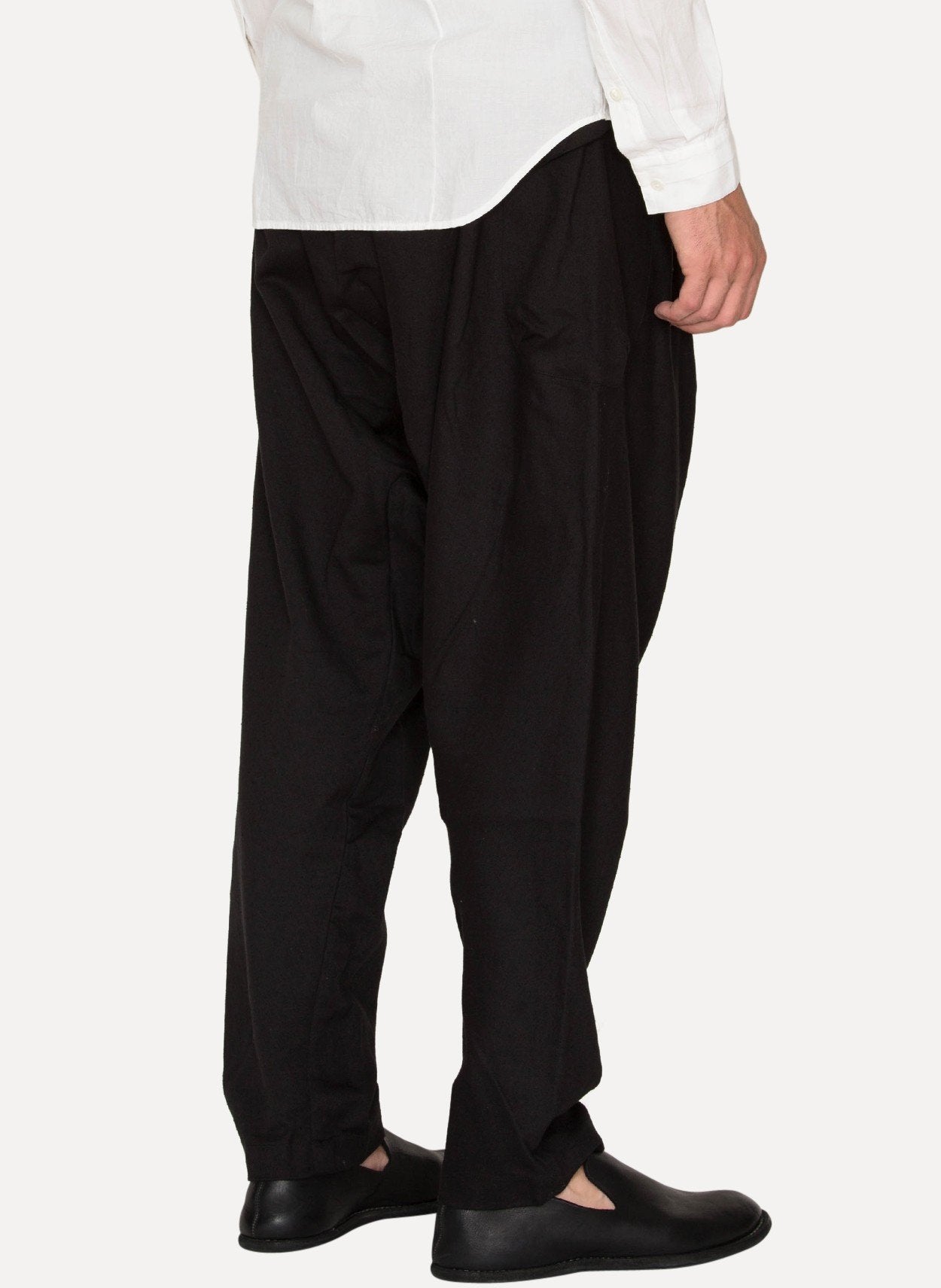 Raven Silk Twill Loose Fit Trousers