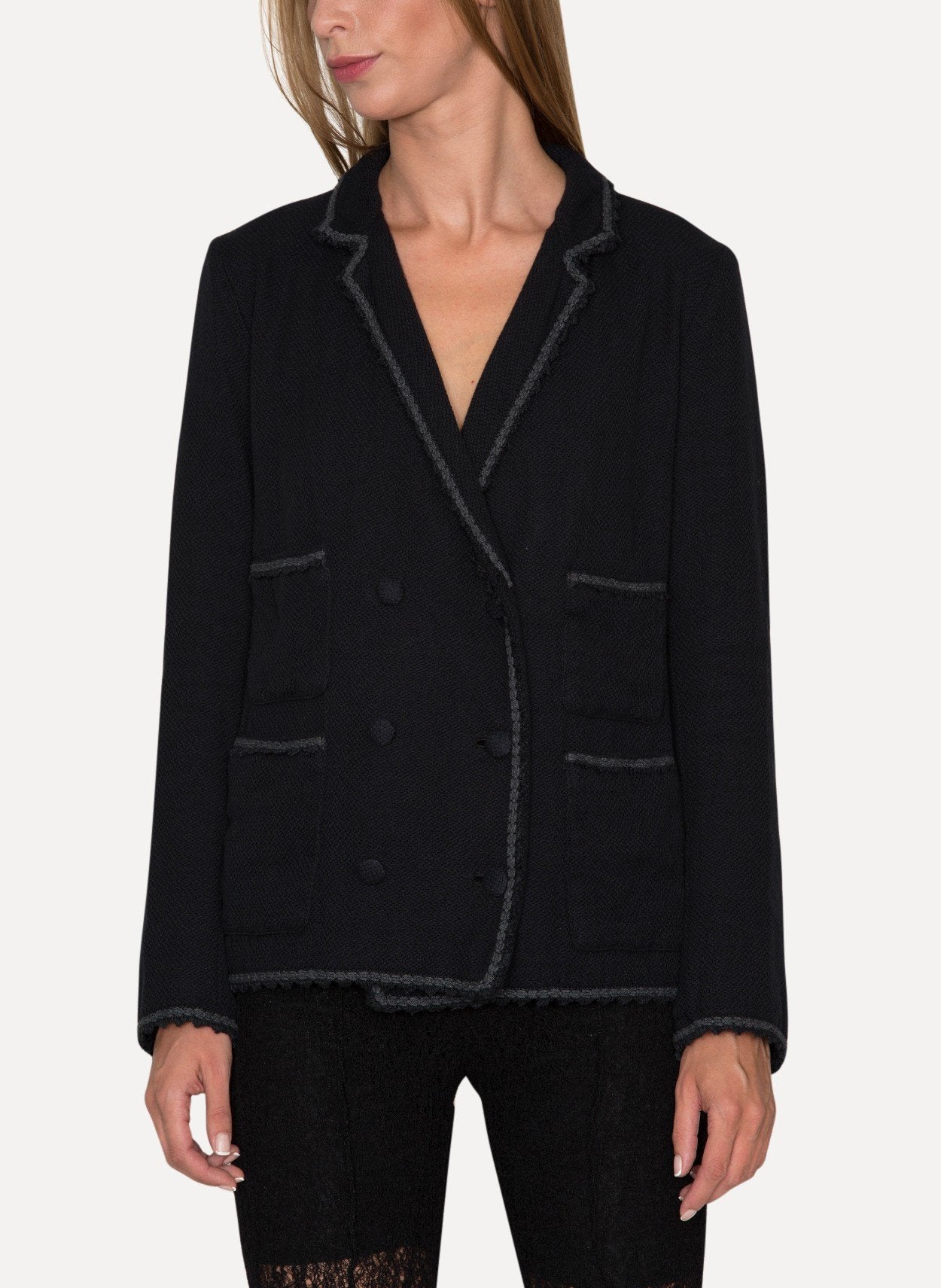 Handmade Hand Woven Double-Breasted 4-Pocket Fully Silk Lined Jacket