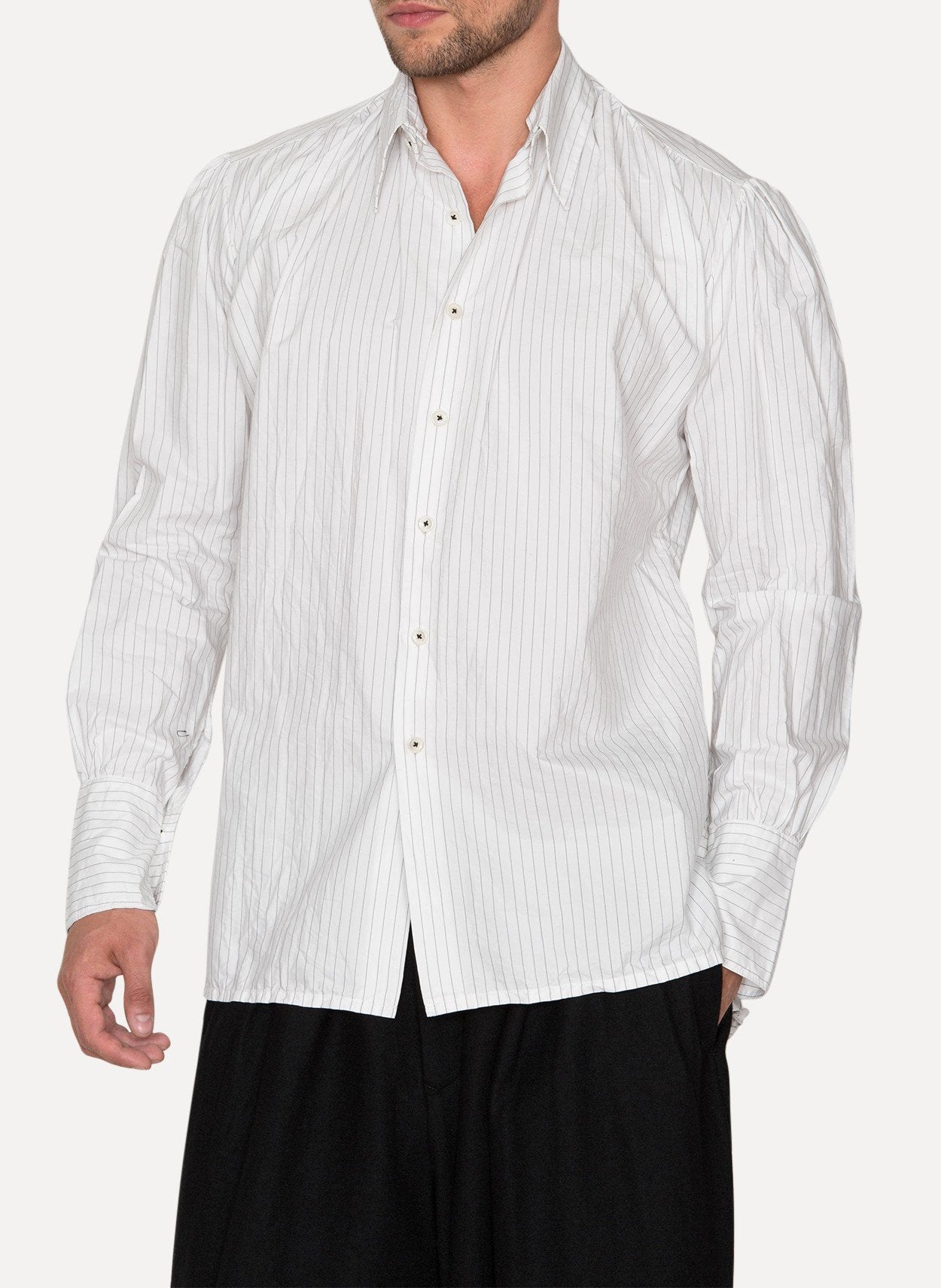 Handmade 2-in-1 Pleated Long Tailored Shirt