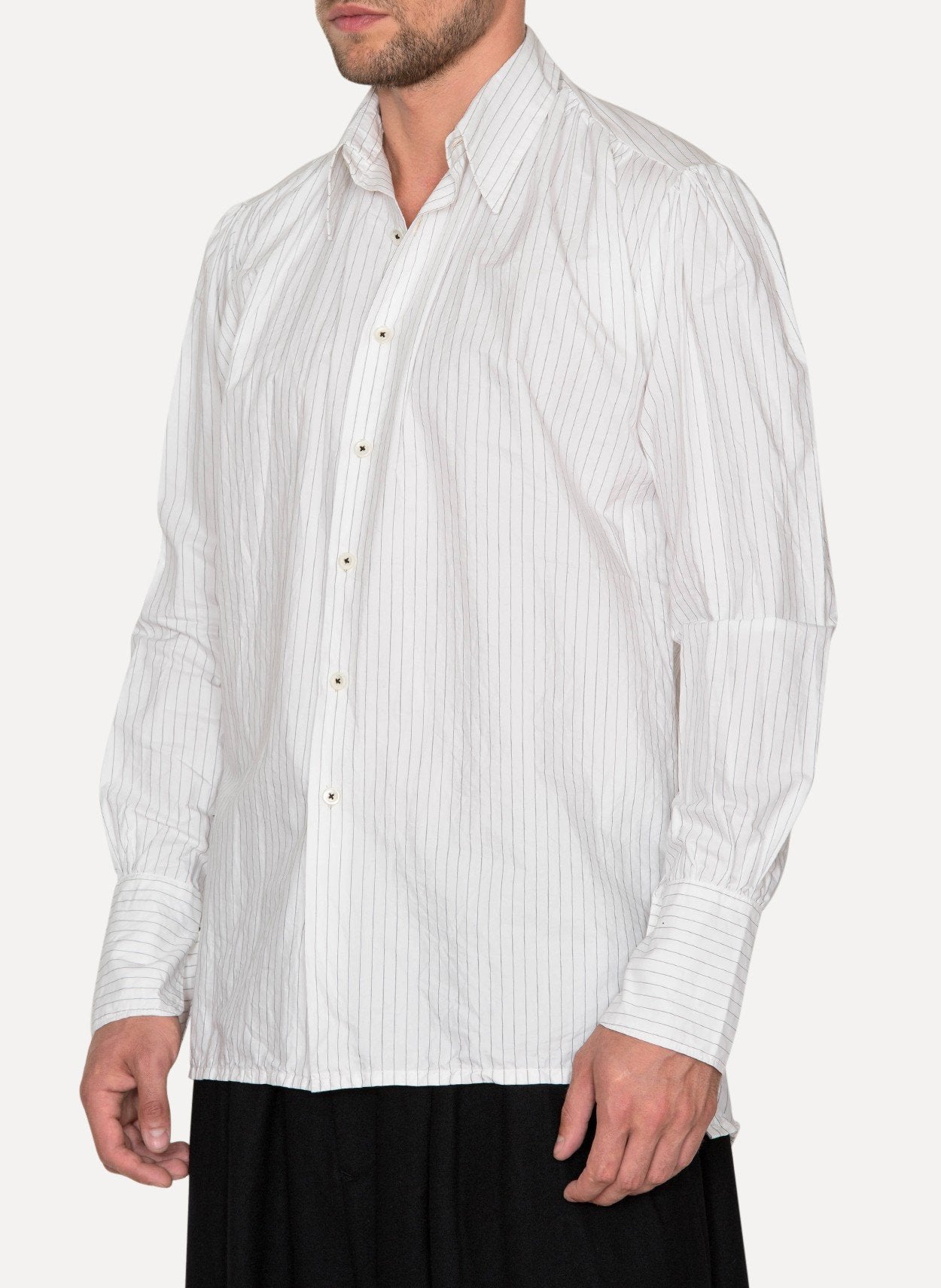 Handmade 2-in-1 Pleated Long Tailored Shirt
