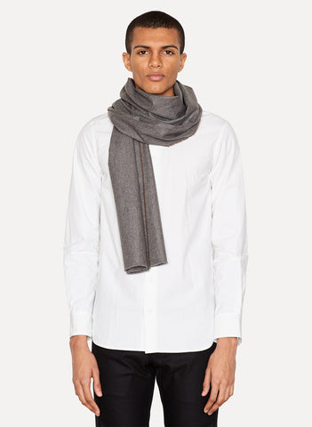 Grey Wool Cashmere Scarf