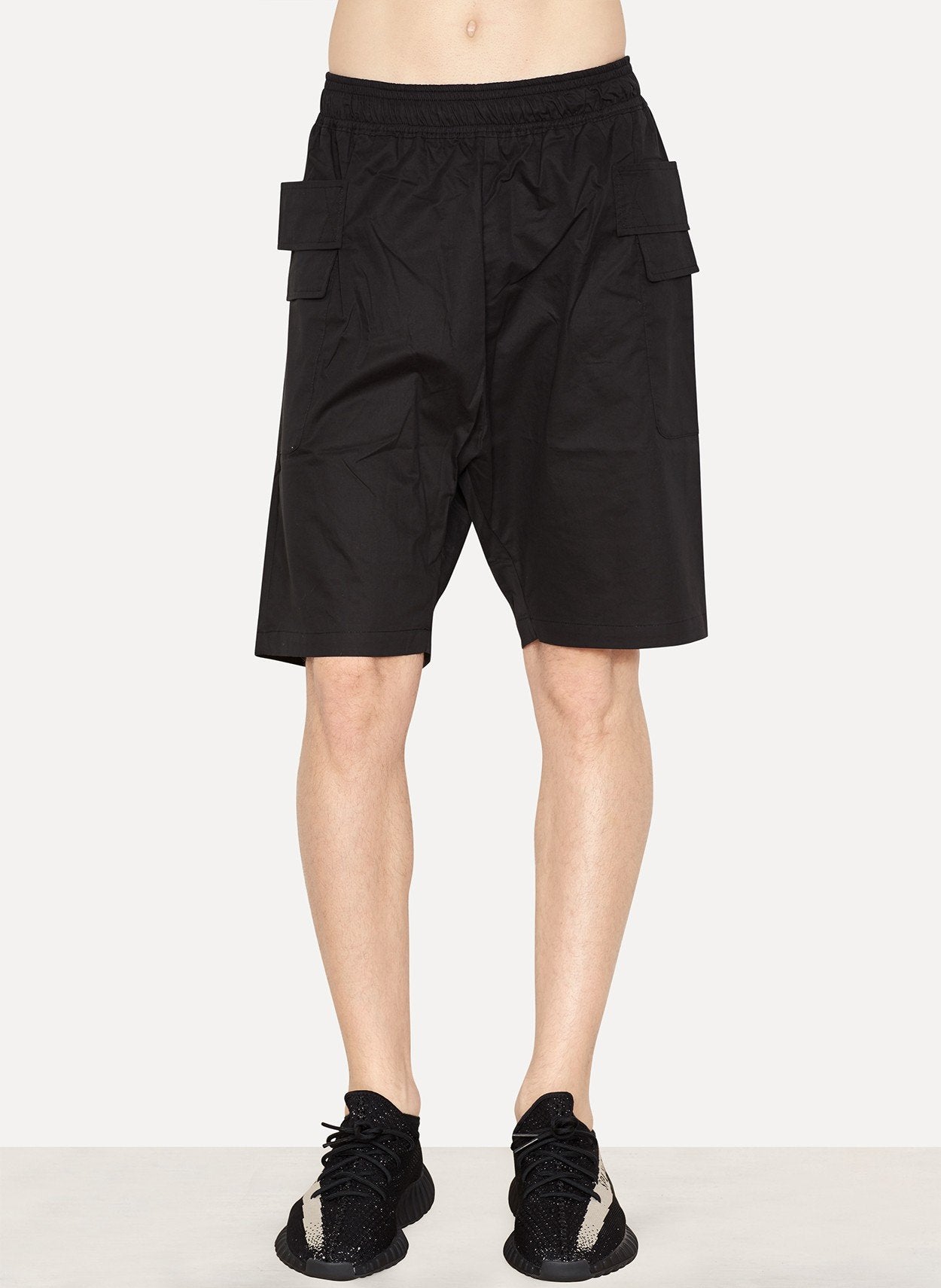 Black Brushed Twill Track Short