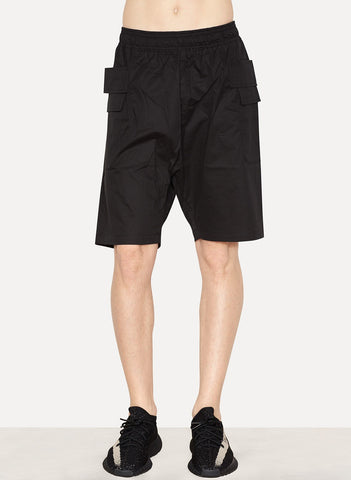 Black Brushed Twill Track Short