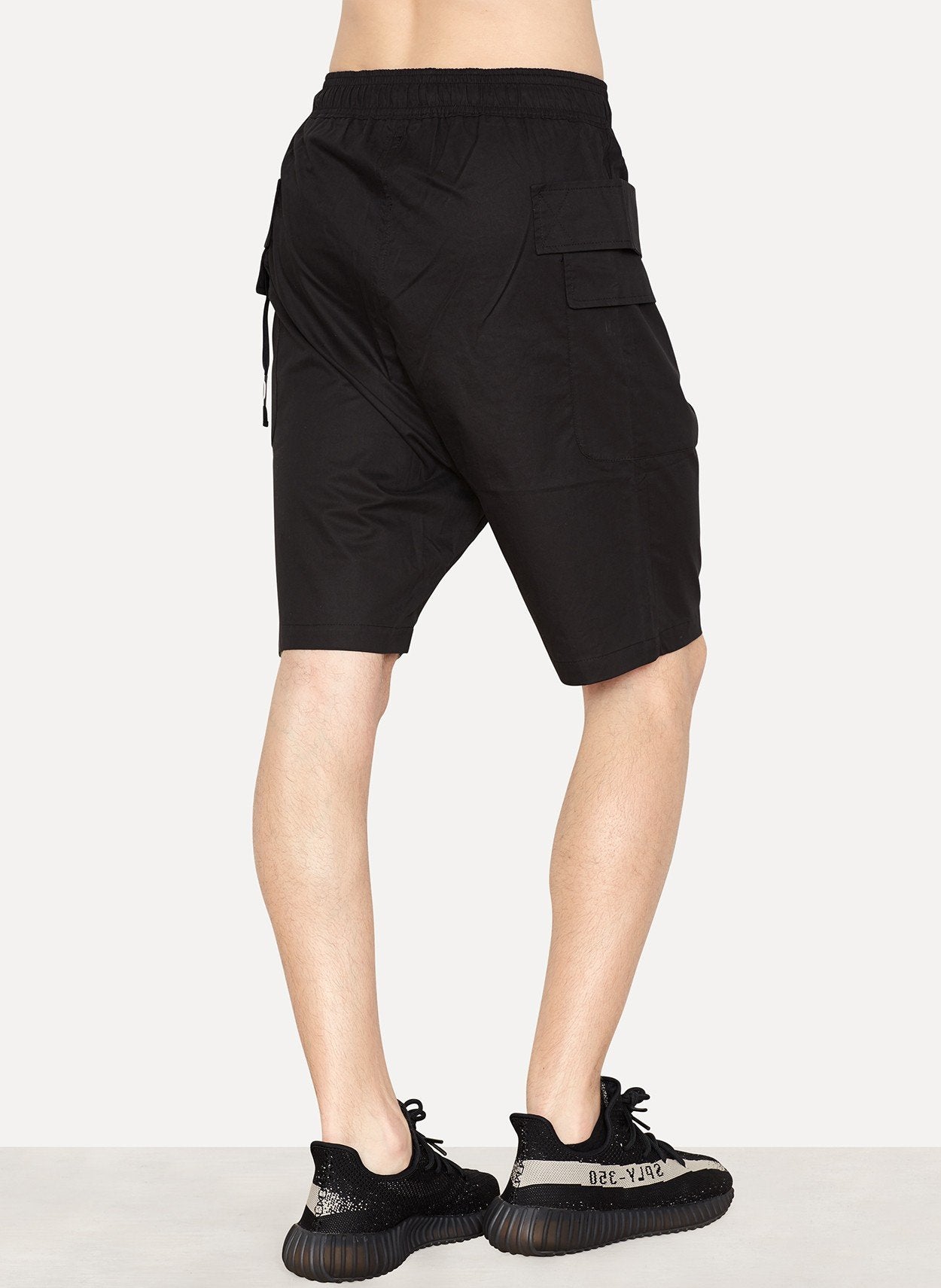 Black Brushed Twill Track Short