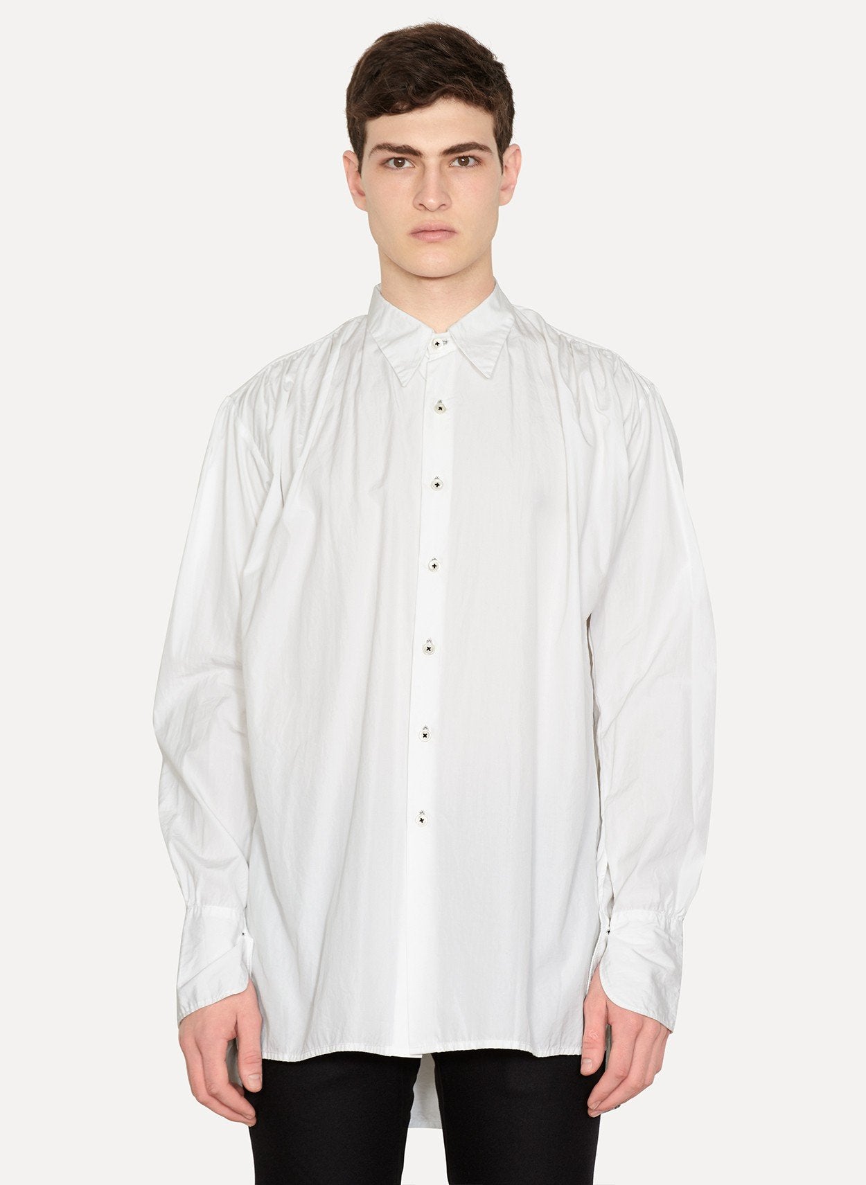 Handmade 2-in-1 Pleated Long Tailored Shirt