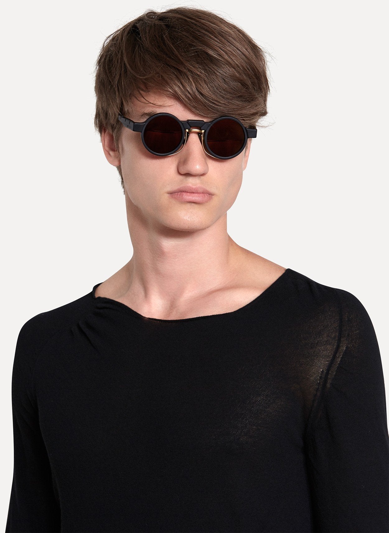 Maske N3 Black Matte Sunglasses Gold Detail