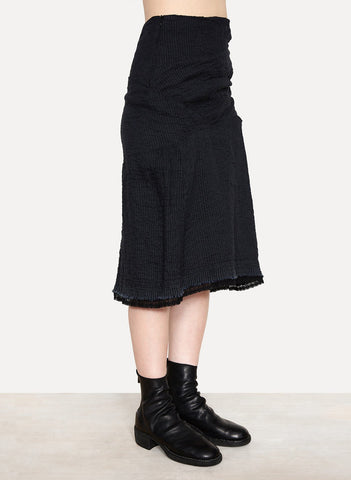 Handmade Organic Catanella Weave Skirt w/Venetian Lace