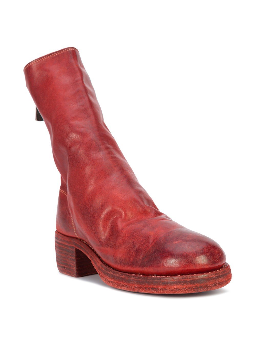 Women's 788Z Horse Back Zip Mid Boot Red