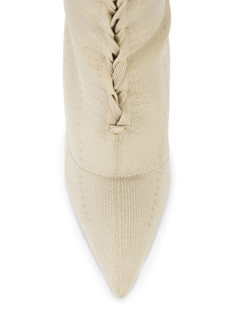 Gold Tan Knit Lace Up Boot