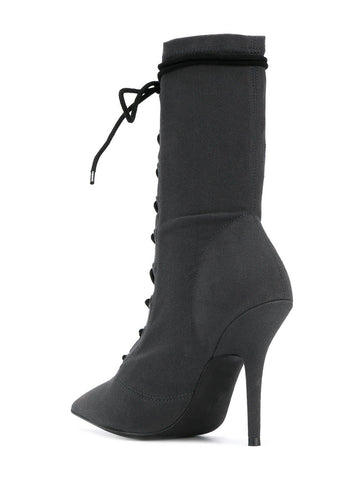 Graphite Stretch Canvas Ankle Boot