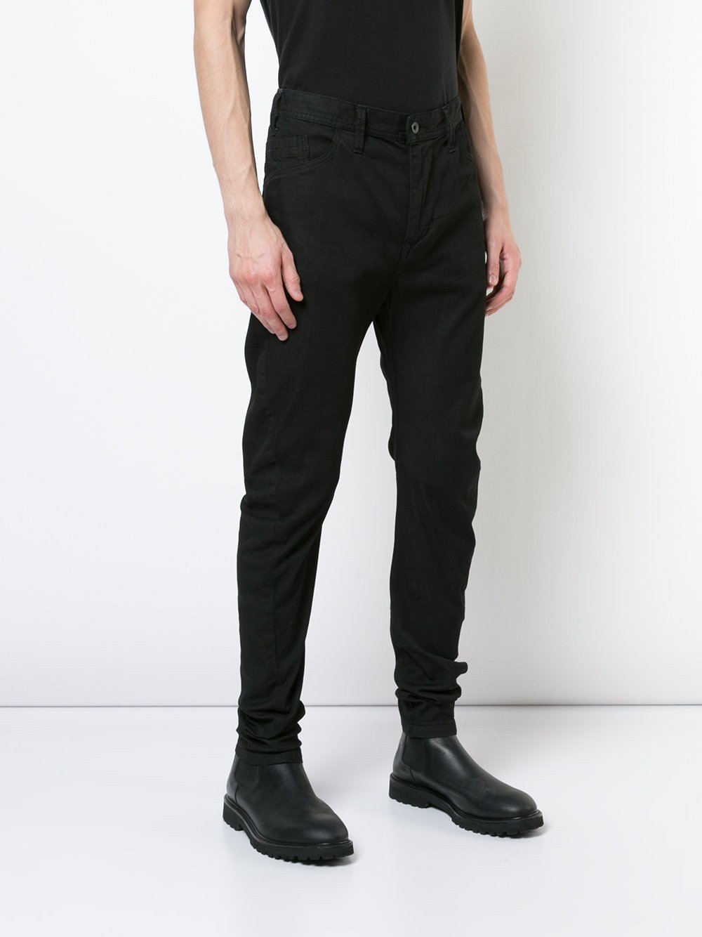 Stretch Denim Tapered Jeans
