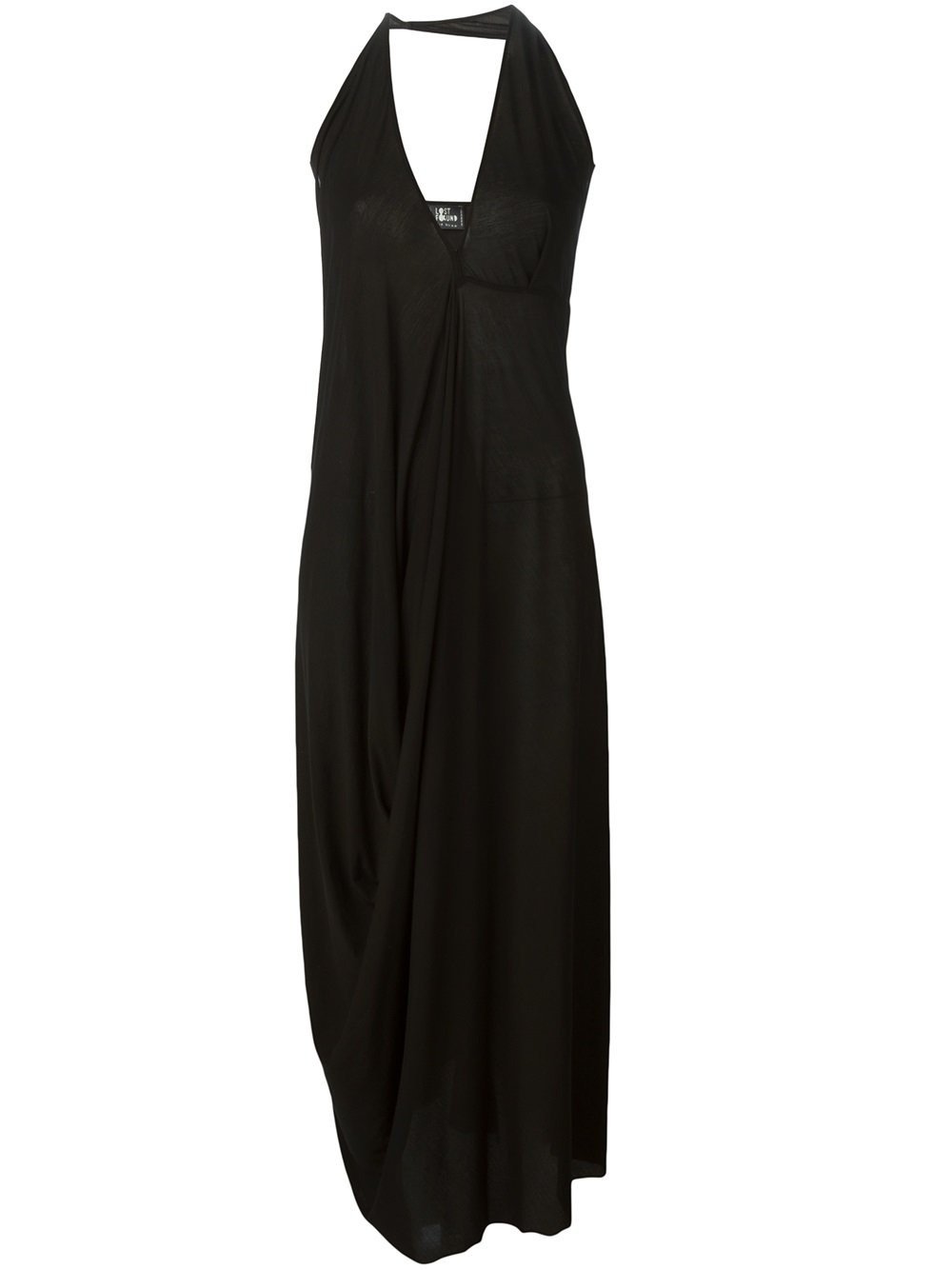 Black Draped Maxi Dress