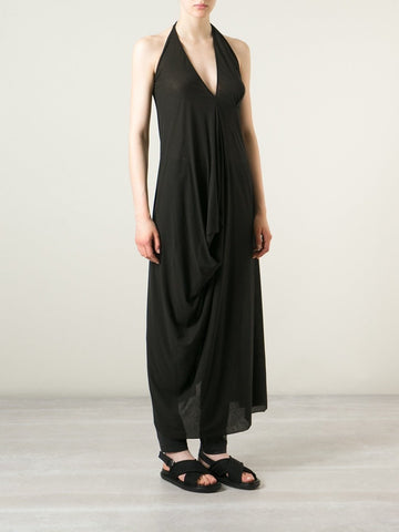 Black Draped Maxi Dress
