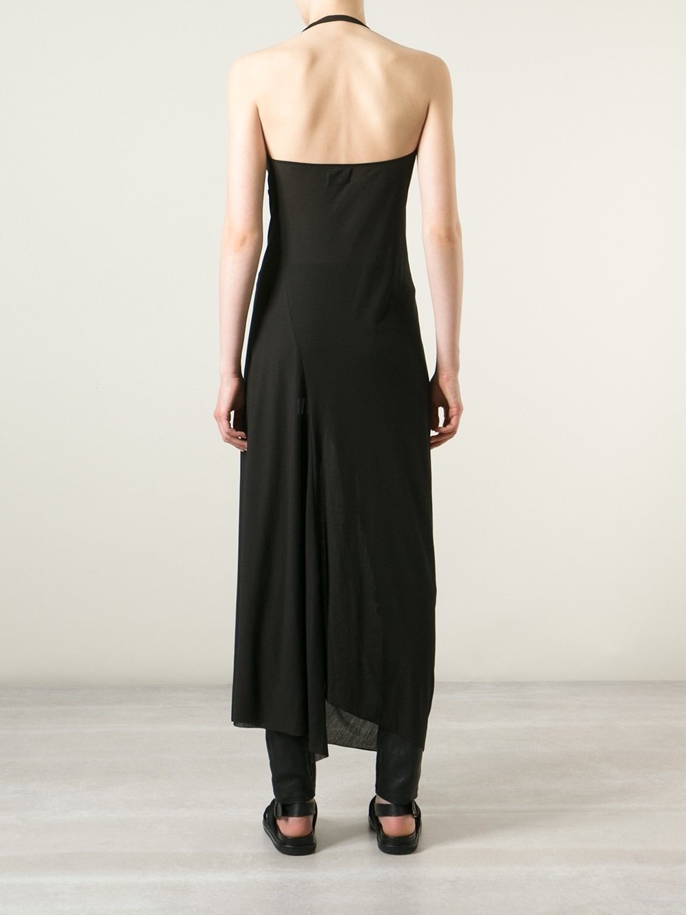 Black Draped Maxi Dress