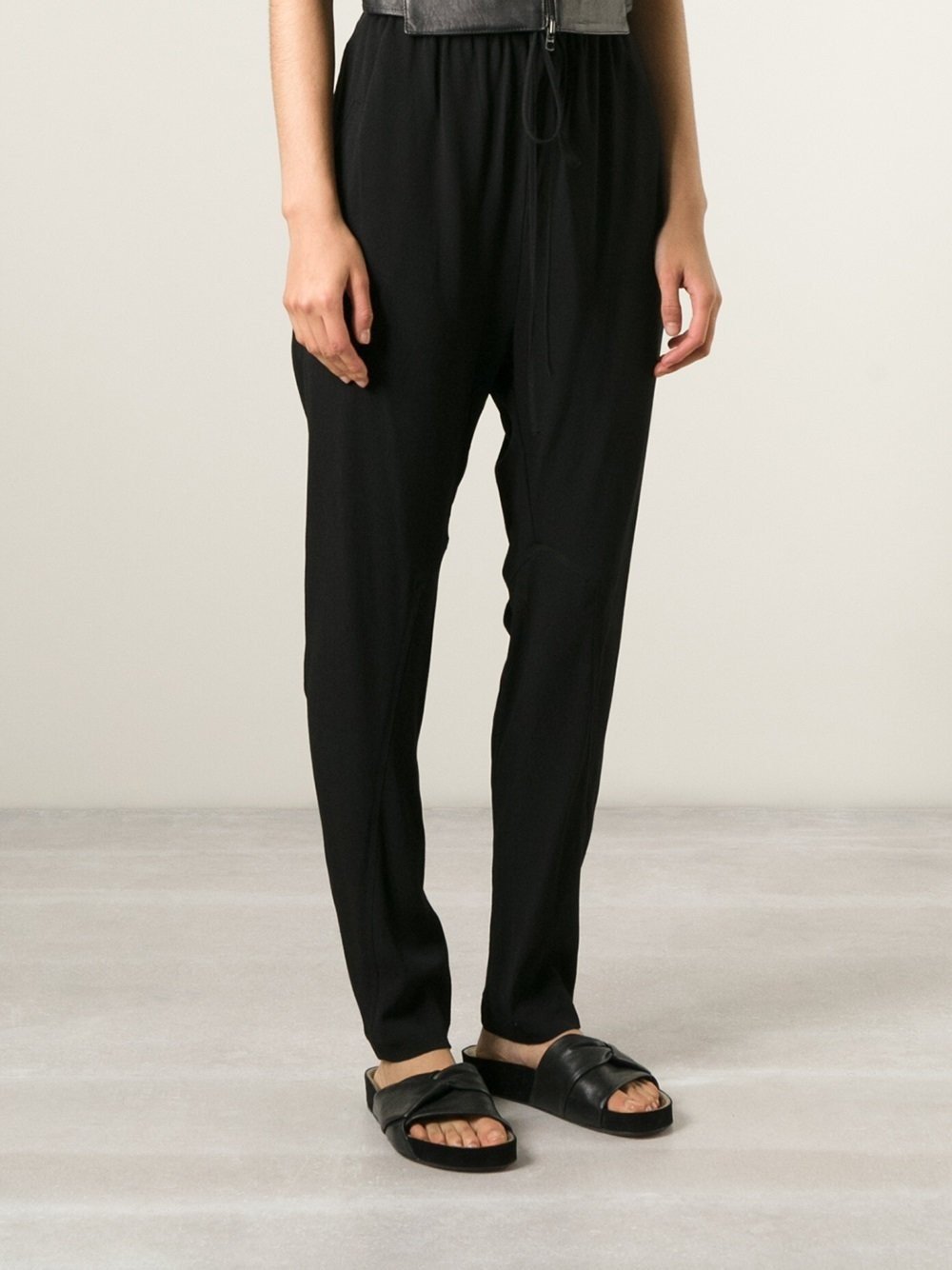 Drawstring Drop Crotch Trousers