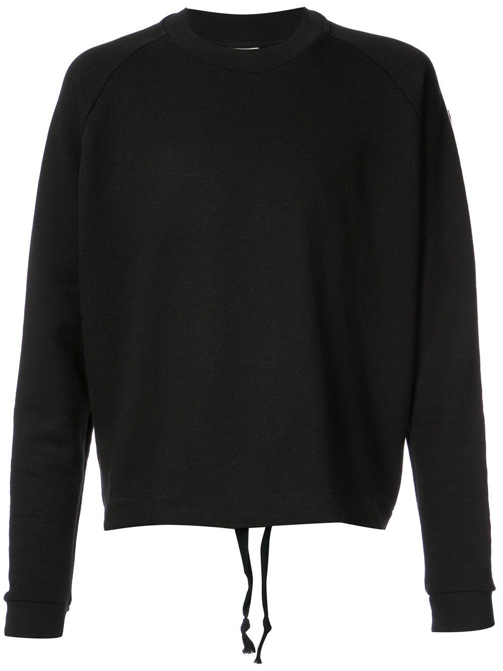 Black Linen Cotton Crewneck Sweat