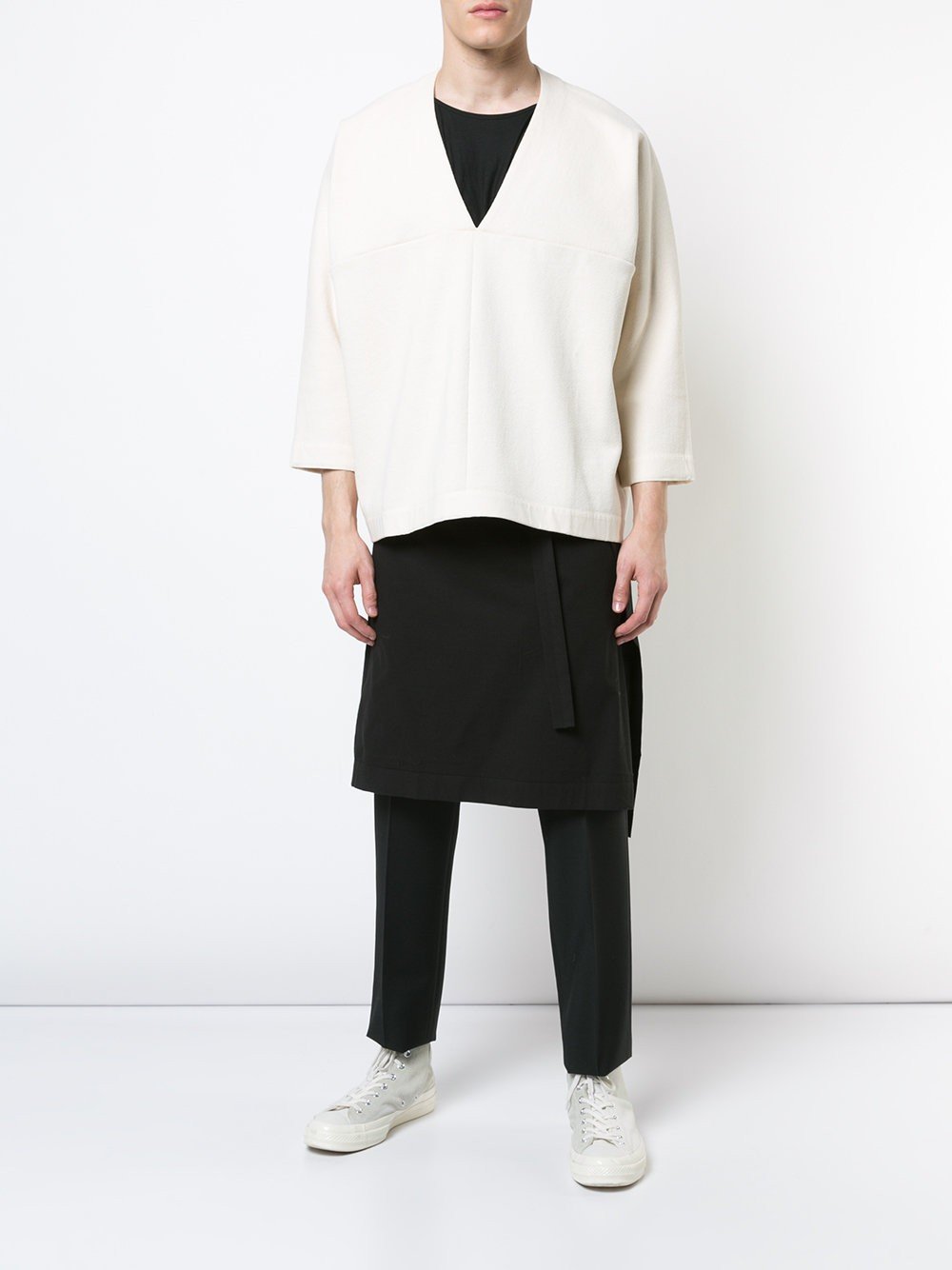 V Neck Sweatshirt Natural