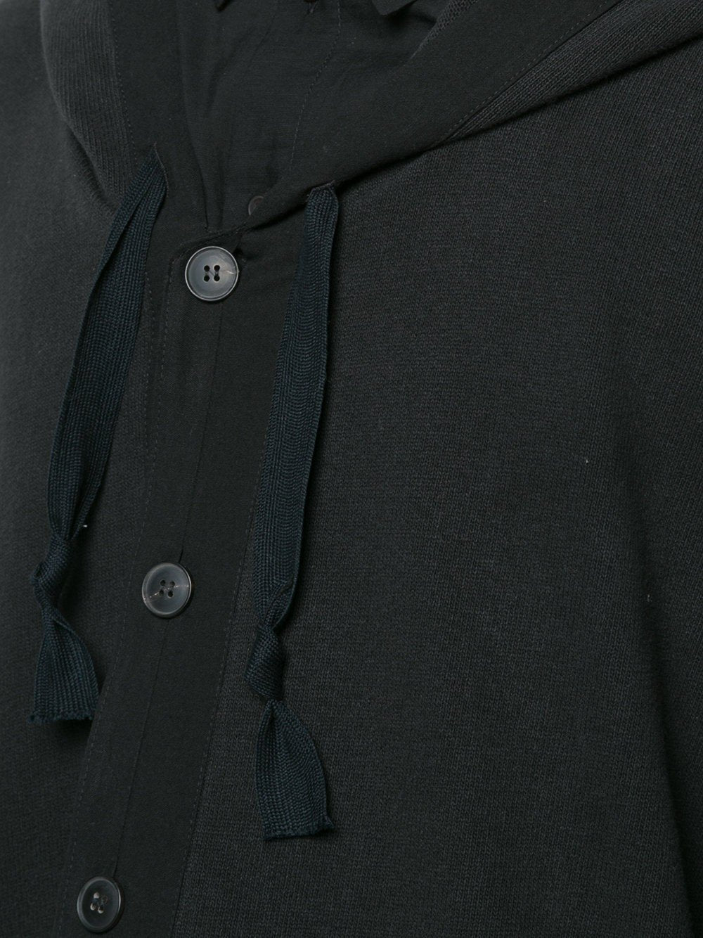 Black Compact Hooded Sweat Cardigan