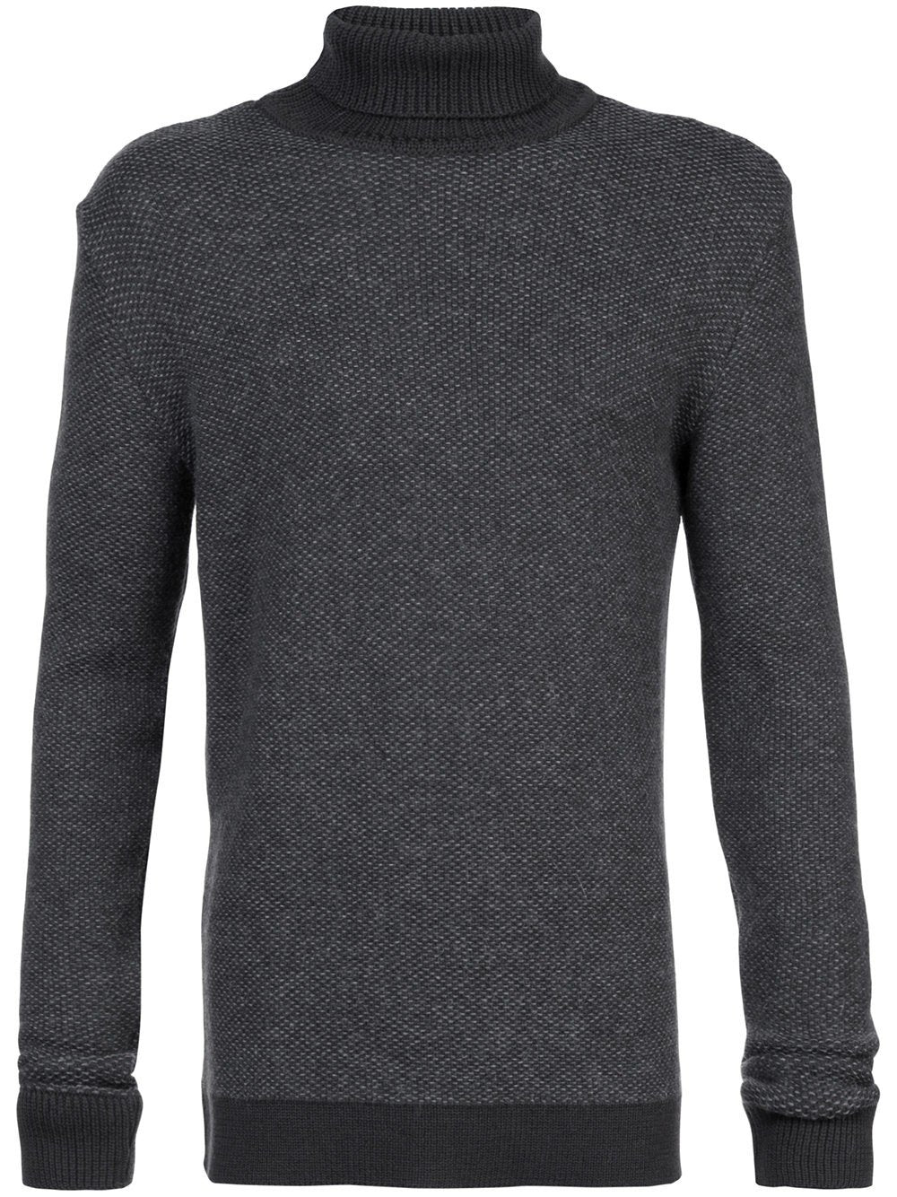 Grey High Neck Knit Sweater
