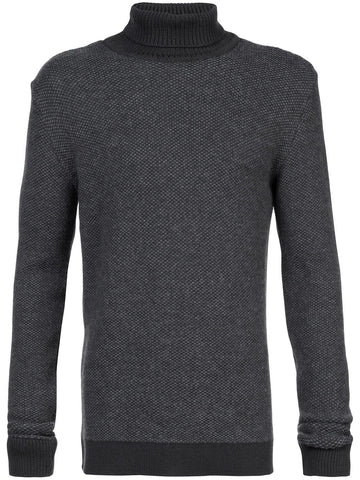 Grey High Neck Knit Sweater