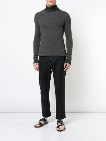 Grey High Neck Knit Sweater