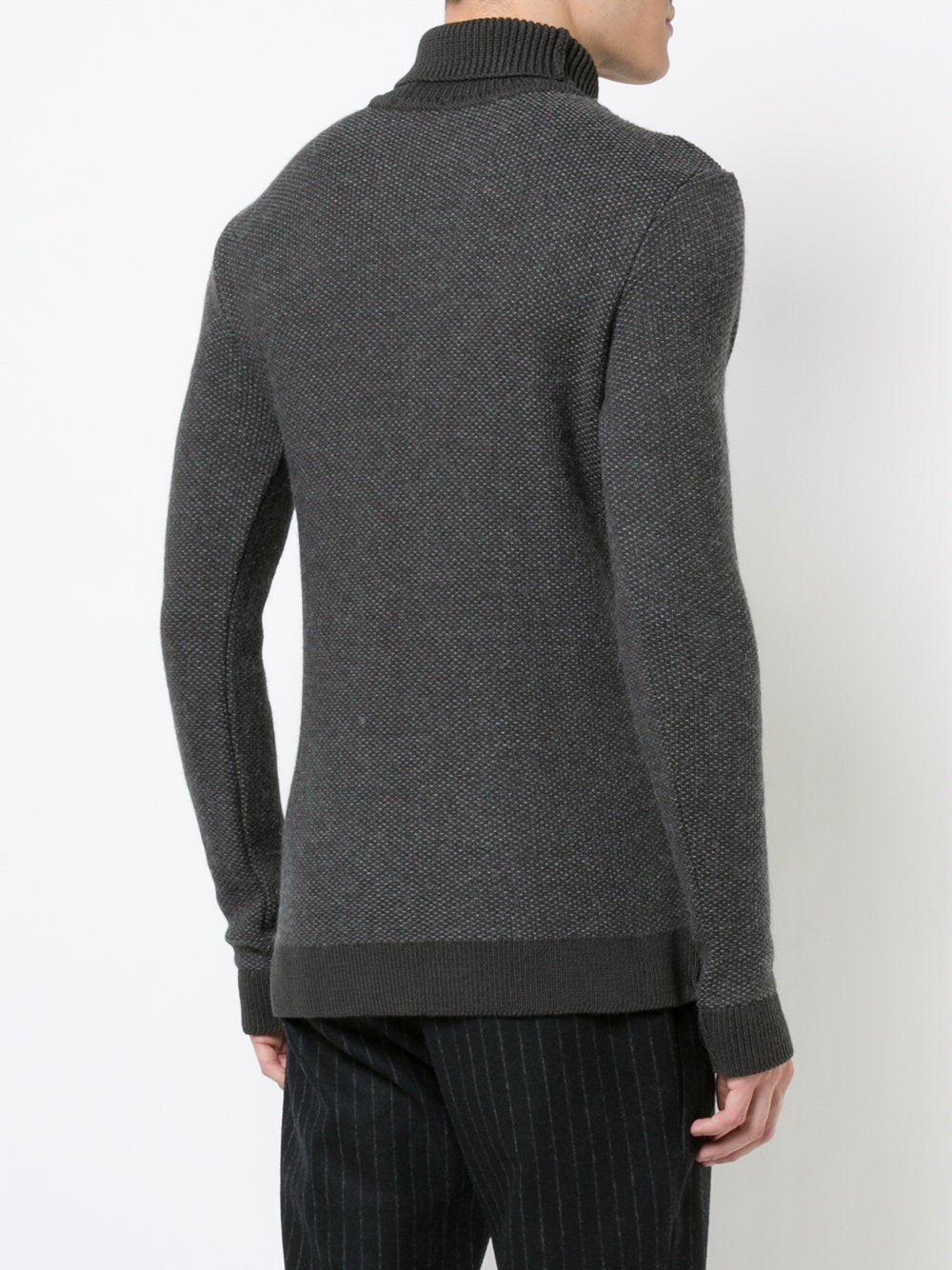 Grey High Neck Knit Sweater