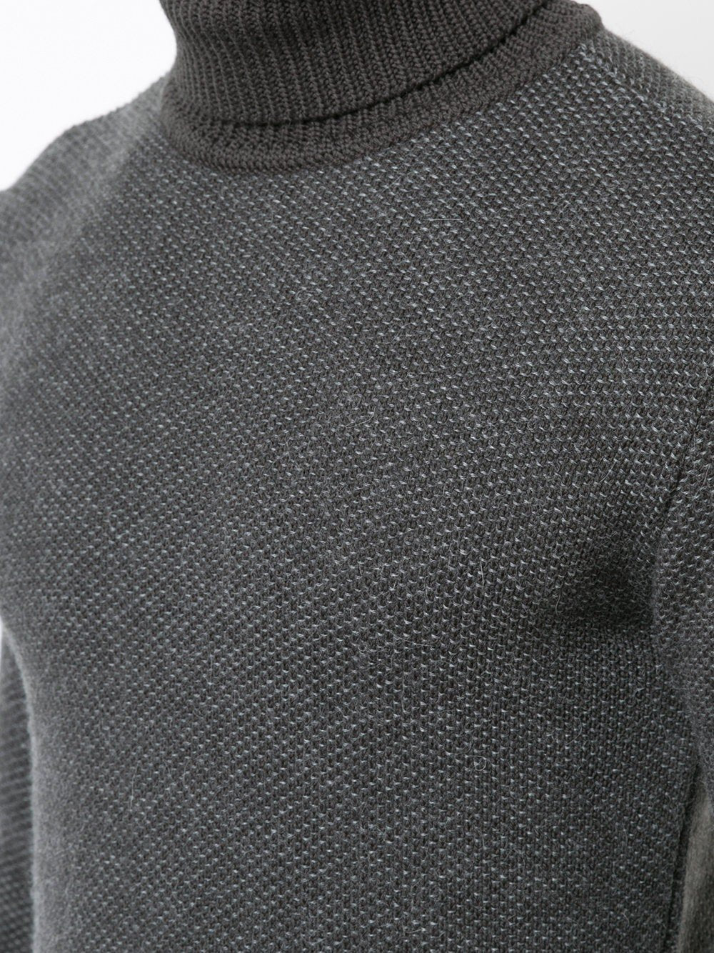 Grey High Neck Knit Sweater