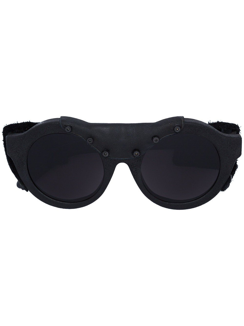 A2 Round Leather Detail Sunglasses