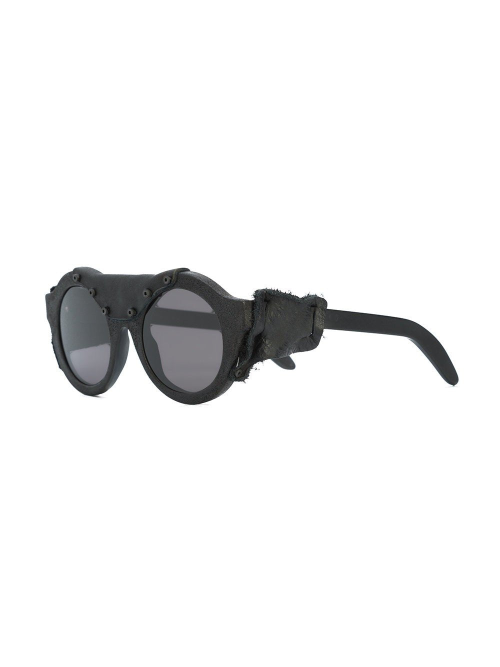 A2 Round Leather Detail Sunglasses
